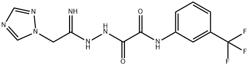 2-OXO-2-(2-[2-(1H-1,2,4-TRIAZOL-1-YL)ETHANIMIDOYL]HYDRAZINO)-N-[3-(TRIFLUOROMETHYL)PHENYL]ACETAMIDE Struktur