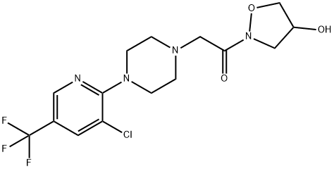 2-(4-[3-CHLORO-5-(TRIFLUOROMETHYL)-2-PYRIDINYL]PIPERAZINO)-1-[4-HYDROXYDIHYDRO-2(3H)-ISOXAZOLYL]-1-ETHANONE Struktur