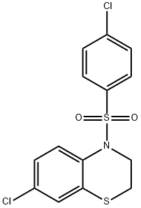 7-CHLORO-4-[(4-CHLOROPHENYL)SULFONYL]-3,4-DIHYDRO-2H-1,4-BENZOTHIAZINE Struktur