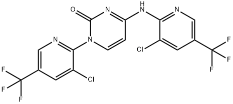 1-[3-CHLORO-5-(TRIFLUOROMETHYL)-2-PYRIDINYL]-4-([3-CHLORO-5-(TRIFLUOROMETHYL)-2-PYRIDINYL]AMINO)-2(1H)-PYRIMIDINONE Struktur