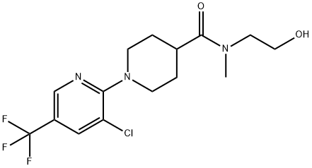 1-[3-CHLORO-5-(TRIFLUOROMETHYL)-2-PYRIDINYL]-N-(2-HYDROXYETHYL)-N-METHYL-4-PIPERIDINECARBOXAMIDE Struktur