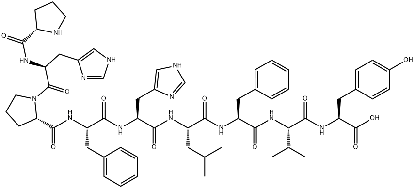H-PRO-HIS-PRO-PHE-HIS-LEU-PHE-VAL-TYR-OH Struktur