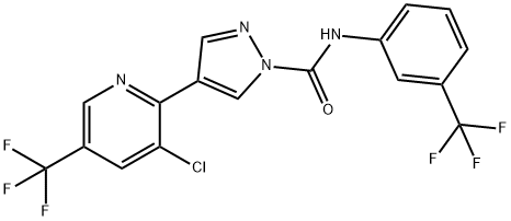 4-[3-CHLORO-5-(TRIFLUOROMETHYL)-2-PYRIDINYL]-N-[3-(TRIFLUOROMETHYL)PHENYL]-1H-PYRAZOLE-1-CARBOXAMIDE Struktur