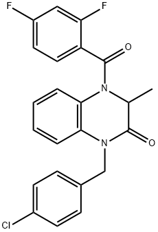 1-(4-CHLOROBENZYL)-4-(2,4-DIFLUOROBENZOYL)-3-METHYL-3,4-DIHYDRO-2(1H)-QUINOXALINONE Struktur