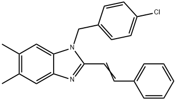 1-(4-CHLOROBENZYL)-5,6-DIMETHYL-2-STYRYL-1H-1,3-BENZIMIDAZOLE Struktur