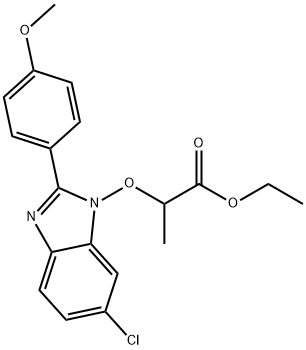 ETHYL 2-([6-CHLORO-2-(4-METHOXYPHENYL)-1H-1,3-BENZIMIDAZOL-1-YL]OXY)PROPANOATE Struktur