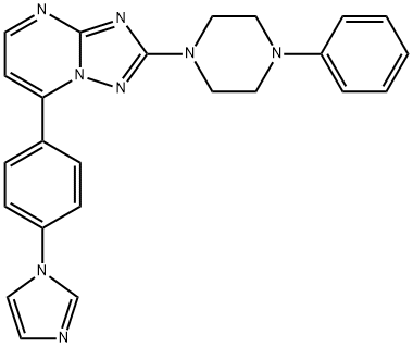 7-[4-(1H-IMIDAZOL-1-YL)PHENYL]-2-(4-PHENYLPIPERAZINO)[1,2,4]TRIAZOLO[1,5-A]PYRIMIDINE Struktur