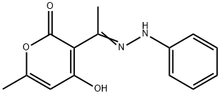 4-HYDROXY-6-METHYL-3-(2-PHENYLETHANEHYDRAZONOYL)-2H-PYRAN-2-ONE Struktur