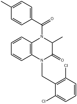 1-(2,6-DICHLOROBENZYL)-3-METHYL-4-(4-METHYLBENZOYL)-3,4-DIHYDRO-2(1H)-QUINOXALINONE Struktur