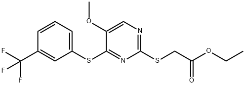 ETHYL 2-[(5-METHOXY-4-([3-(TRIFLUOROMETHYL)PHENYL]SULFANYL)-2-PYRIMIDINYL)SULFANYL]ACETATE Struktur