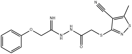 2-[(4-CYANO-5-METHYL-3-ISOTHIAZOLYL)SULFANYL]-N'-(2-PHENOXYETHANIMIDOYL)ACETOHYDRAZIDE Struktur