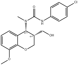 N'-(4-CHLOROPHENYL)-N-[3-(HYDROXYMETHYL)-8-METHOXY-3,4-DIHYDRO-2H-CHROMEN-4-YL]-N-METHYLUREA Struktur