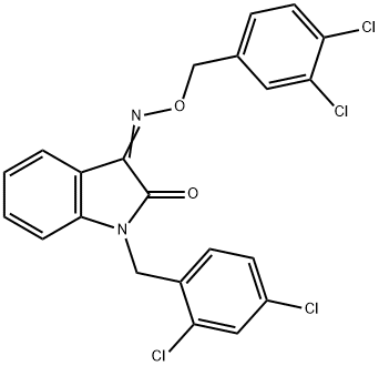 1-(2,4-DICHLOROBENZYL)-1H-INDOLE-2,3-DIONE 3-[O-(3,4-DICHLOROBENZYL)OXIME] Struktur