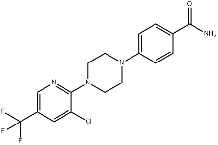 4-(4-[3-CHLORO-5-(TRIFLUOROMETHYL)-2-PYRIDINYL]PIPERAZINO)BENZENECARBOXAMIDE Struktur