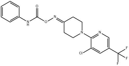 2-(4-([(ANILINOCARBONYL)OXY]IMINO)PIPERIDINO)-3-CHLORO-5-(TRIFLUOROMETHYL)PYRIDINE Struktur