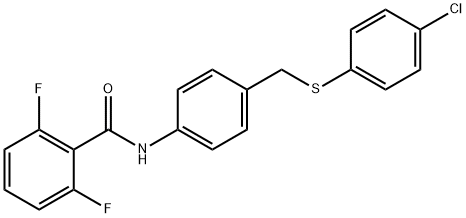 N-(4-([(4-CHLOROPHENYL)SULFANYL]METHYL)PHENYL)-2,6-DIFLUOROBENZENECARBOXAMIDE Struktur