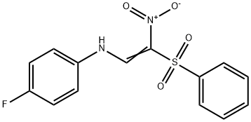 2-((4-FLUOROPHENYL)AMINO)-1-NITRO-1-(PHENYLSULFONYL)ETHENE Struktur