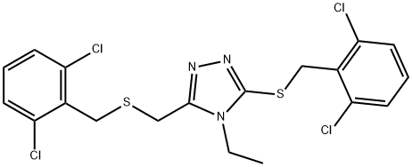 2,6-DICHLOROBENZYL (5-[(2,6-DICHLOROBENZYL)SULFANYL]-4-ETHYL-4H-1,2,4-TRIAZOL-3-YL)METHYL SULFIDE Struktur