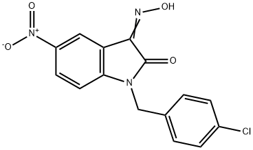 1-(4-CHLOROBENZYL)-5-NITRO-1H-INDOLE-2,3-DIONE 3-OXIME Struktur