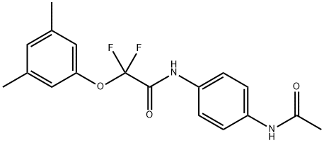 N-[4-(ACETYLAMINO)PHENYL]-2-(3,5-DIMETHYLPHENOXY)-2,2-DIFLUOROACETAMIDE Struktur