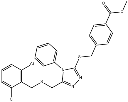 METHYL 4-([(5-([(2,6-DICHLOROBENZYL)SULFANYL]METHYL)-4-PHENYL-4H-1,2,4-TRIAZOL-3-YL)SULFANYL]METHYL)BENZENECARBOXYLATE Struktur