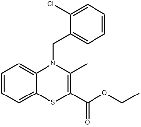 ETHYL 4-(2-CHLOROBENZYL)-3-METHYL-4H-1,4-BENZOTHIAZINE-2-CARBOXYLATE Struktur