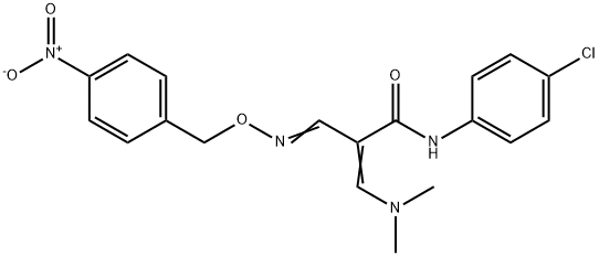 N-(4-CHLOROPHENYL)-3-(DIMETHYLAMINO)-2-(([(4-NITROBENZYL)OXY]IMINO)METHYL)ACRYLAMIDE Struktur