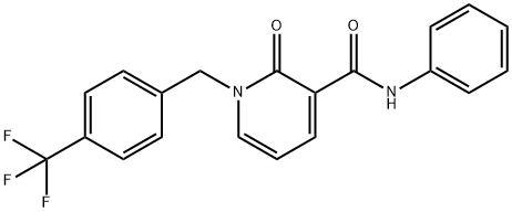 2-OXO-N-PHENYL-1-[4-(TRIFLUOROMETHYL)BENZYL]-1,2-DIHYDRO-3-PYRIDINECARBOXAMIDE Struktur