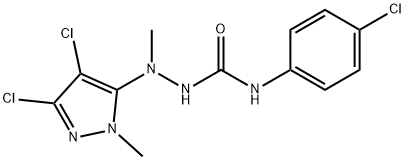 N-(4-CHLOROPHENYL)-2-(3,4-DICHLORO-1-METHYL-1H-PYRAZOL-5-YL)-2-METHYL-1-HYDRAZINECARBOXAMIDE Struktur