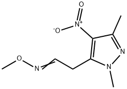 2-(1,3-DIMETHYL-4-NITRO-1H-PYRAZOL-5-YL)ACETALDEHYDE O-METHYLOXIME Struktur