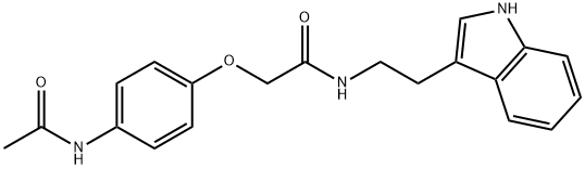 2-(4-(ACETYLAMINO)PHENOXY)-N-(2-INDOL-3-YLETHYL)ETHANAMIDE Struktur