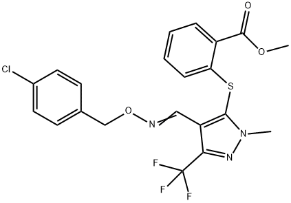 METHYL 2-([4-(([(4-CHLOROBENZYL)OXY]IMINO)METHYL)-1-METHYL-3-(TRIFLUOROMETHYL)-1H-PYRAZOL-5-YL]SULFANYL)BENZENECARBOXYLATE Struktur