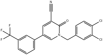 1-(3,4-DICHLOROBENZYL)-2-OXO-5-[3-(TRIFLUOROMETHYL)PHENYL]-1,2-DIHYDRO-3-PYRIDINECARBONITRILE Struktur