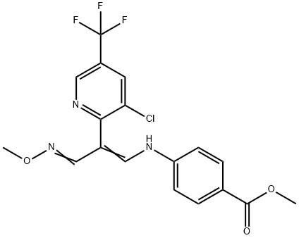 METHYL 4-([2-[3-CHLORO-5-(TRIFLUOROMETHYL)-2-PYRIDINYL]-3-(METHOXYIMINO)-1-PROPENYL]AMINO)BENZENECARBOXYLATE Struktur