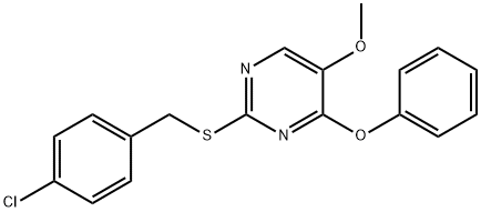 2-[(4-CHLOROBENZYL)SULFANYL]-5-METHOXY-4-PHENOXYPYRIMIDINE Struktur