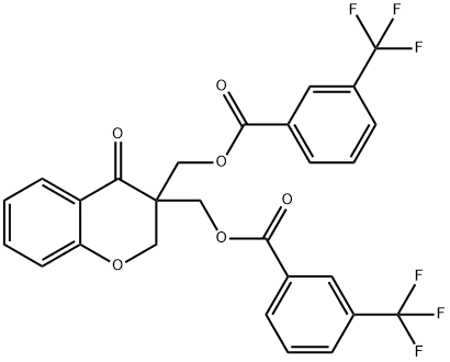 [4-OXO-3-(([3-(TRIFLUOROMETHYL)BENZOYL]OXY)METHYL)-3,4-DIHYDRO-2H-CHROMEN-3-YL]METHYL 3-(TRIFLUOROMETHYL)BENZENECARBOXYLATE Struktur