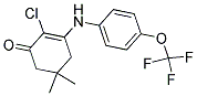 2-CHLORO-5,5-DIMETHYL-3-((4-(TRIFLUOROMETHOXY)PHENYL)AMINO)CYCLOHEX-2-EN-1-ONE Struktur