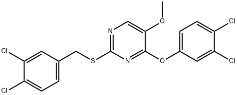 2-[(3,4-DICHLOROBENZYL)SULFANYL]-4-(3,4-DICHLOROPHENOXY)-5-METHOXYPYRIMIDINE Struktur