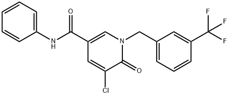 5-CHLORO-6-OXO-N-PHENYL-1-[3-(TRIFLUOROMETHYL)BENZYL]-1,6-DIHYDRO-3-PYRIDINECARBOXAMIDE Struktur