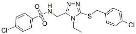 4-CHLORO-N-((5-[(4-CHLOROBENZYL)SULFANYL]-4-ETHYL-4H-1,2,4-TRIAZOL-3-YL)METHYL)BENZENESULFONAMIDE Struktur