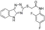 N-(2,4-DIFLUOROPHENYL)-2-(2,3,6-TRIAZINO[5,4-B]INDOL-3-YLTHIO)ETHANAMIDE Struktur