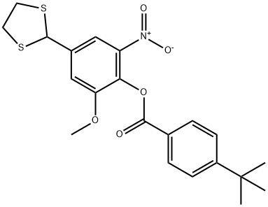 4-(1,3-DITHIOLAN-2-YL)-2-METHOXY-6-NITROPHENYL 4-(TERT-BUTYL)BENZENECARBOXYLATE Struktur