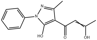 3-HYDROXY-1-(5-HYDROXY-3-METHYL-1-PHENYL-1H-PYRAZOL-4-YL)-2-BUTEN-1-ONE Struktur