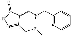 5-(METHOXYMETHYL)-4-([(2-PYRIDINYLMETHYL)AMINO]METHYLENE)-2,4-DIHYDRO-3H-PYRAZOL-3-ONE Struktur