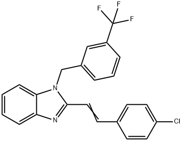 2-(4-CHLOROSTYRYL)-1-[3-(TRIFLUOROMETHYL)BENZYL]-1H-1,3-BENZIMIDAZOLE Struktur