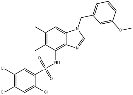 2,4,5-TRICHLORO-N-[1-(3-METHOXYBENZYL)-5,6-DIMETHYL-1H-1,3-BENZIMIDAZOL-4-YL]BENZENESULFONAMIDE Struktur