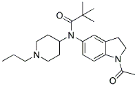 N-(1-ACETYL-2,3-DIHYDRO-(1H)-INDOL-5-YL)-2,2-DIMETHYL-N-(1-PROPYLPIPERIDIN-4-YL)PROPANAMIDE Struktur