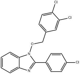 2-(4-CHLOROPHENYL)-1-[(3,4-DICHLOROBENZYL)OXY]-1H-1,3-BENZIMIDAZOLE Struktur