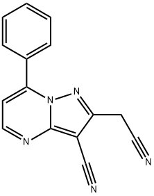 2-(CYANOMETHYL)-7-PHENYLPYRAZOLO[1,5-A]PYRIMIDINE-3-CARBONITRILE Struktur