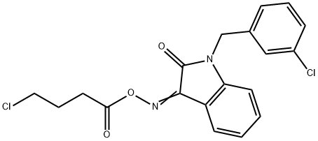 1-(3-CHLOROBENZYL)-3-([(4-CHLOROBUTANOYL)OXY]IMINO)-1,3-DIHYDRO-2H-INDOL-2-ONE Struktur